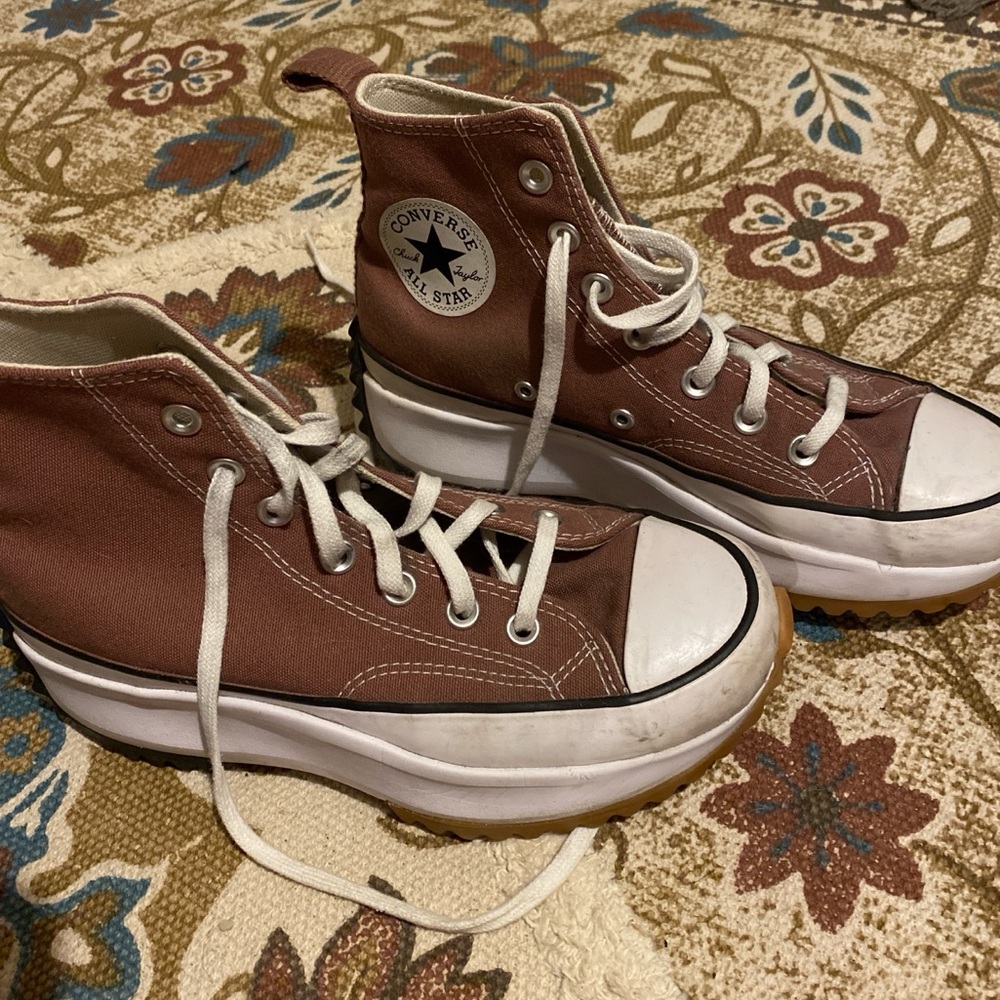 Run Star Hike Platform Converse - red